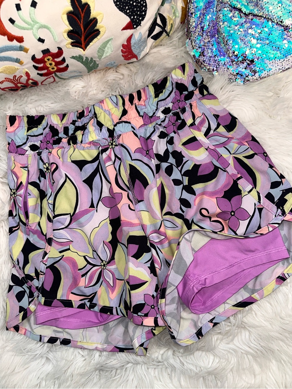 Avia • Colorful Floral 2 Layer Running Shorts - Picture 7 of 15